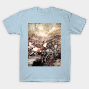 King Arthur in Battle - Arthur Rackham T-Shirt